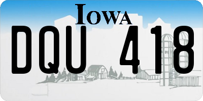 IA license plate DQU418