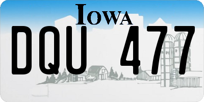 IA license plate DQU477