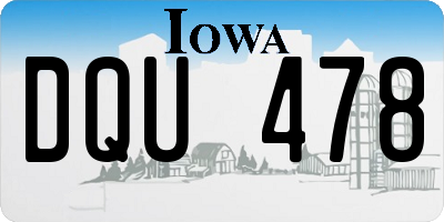 IA license plate DQU478