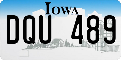 IA license plate DQU489