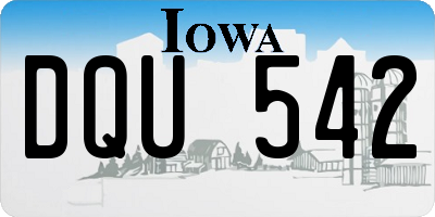 IA license plate DQU542