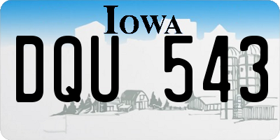 IA license plate DQU543
