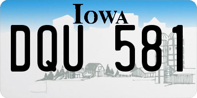 IA license plate DQU581