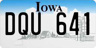 IA license plate DQU641