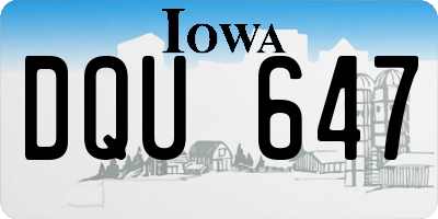 IA license plate DQU647