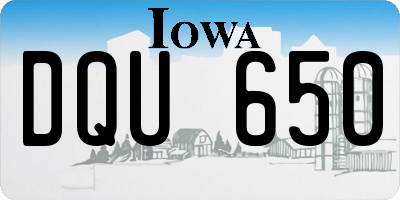 IA license plate DQU650