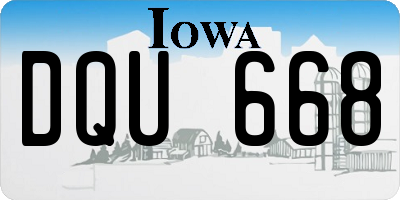 IA license plate DQU668