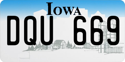 IA license plate DQU669