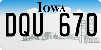 IA license plate DQU670