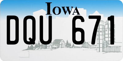 IA license plate DQU671