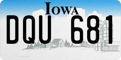 IA license plate DQU681