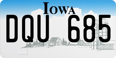 IA license plate DQU685