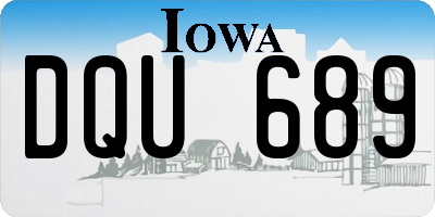 IA license plate DQU689