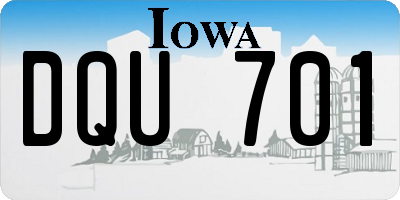 IA license plate DQU701