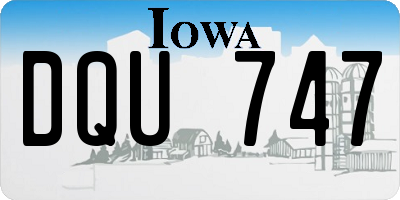 IA license plate DQU747