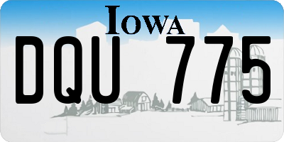 IA license plate DQU775