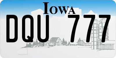 IA license plate DQU777