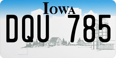 IA license plate DQU785