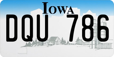 IA license plate DQU786