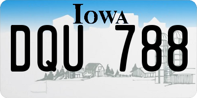 IA license plate DQU788