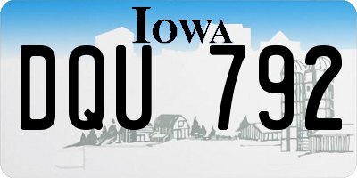 IA license plate DQU792
