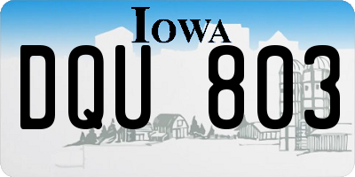 IA license plate DQU803