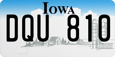IA license plate DQU810