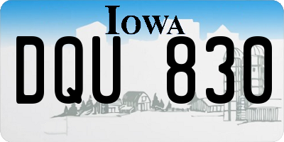 IA license plate DQU830