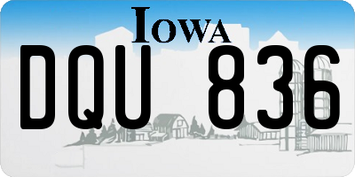 IA license plate DQU836