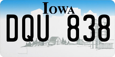 IA license plate DQU838