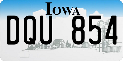 IA license plate DQU854