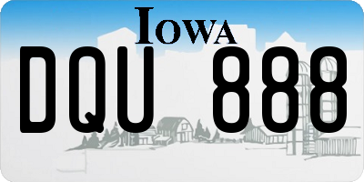IA license plate DQU888