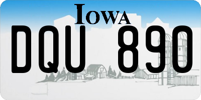 IA license plate DQU890