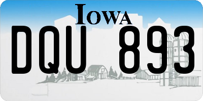 IA license plate DQU893