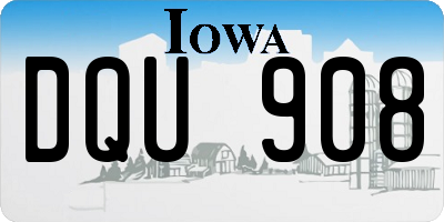 IA license plate DQU908