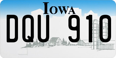IA license plate DQU910