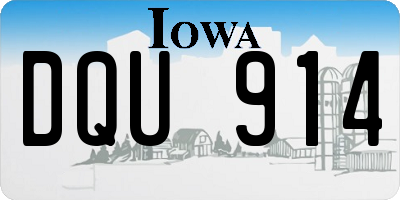 IA license plate DQU914
