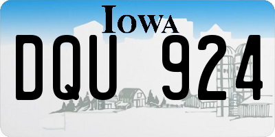 IA license plate DQU924