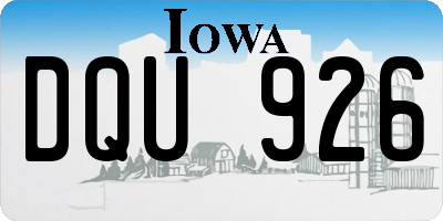 IA license plate DQU926