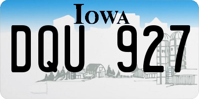 IA license plate DQU927