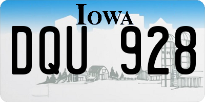 IA license plate DQU928
