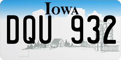 IA license plate DQU932