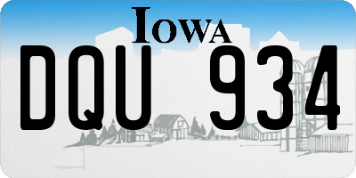 IA license plate DQU934