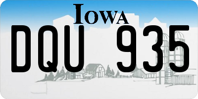 IA license plate DQU935