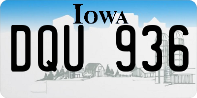 IA license plate DQU936