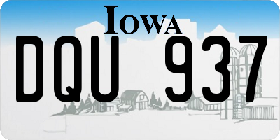 IA license plate DQU937
