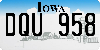 IA license plate DQU958