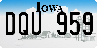 IA license plate DQU959