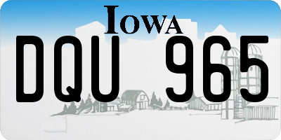 IA license plate DQU965