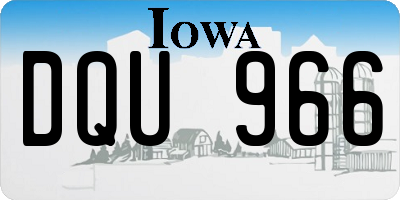 IA license plate DQU966